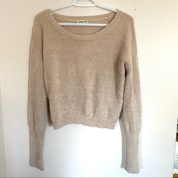 Garage Fuzzy Light Pink Sweater Size S - Picture 7 of 9